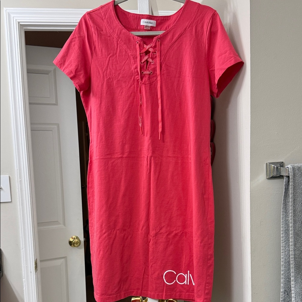 Calvin Klein Vibrant pink Lace-Up Top